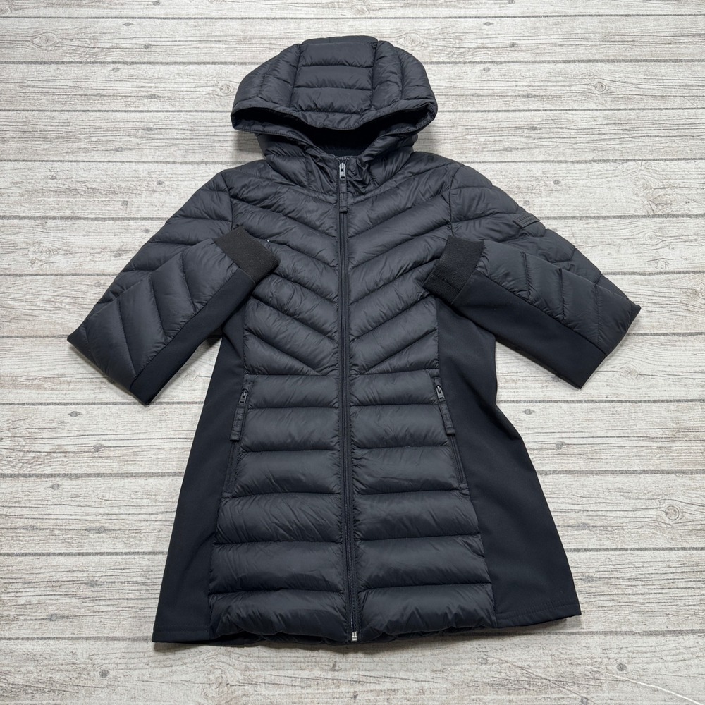 Hollister Puffer Jacket Women's Small Black Ultimate Down Collection Hooded Coat